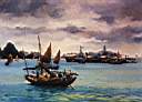 Le "Fantasque" en baie d'Along,  1946